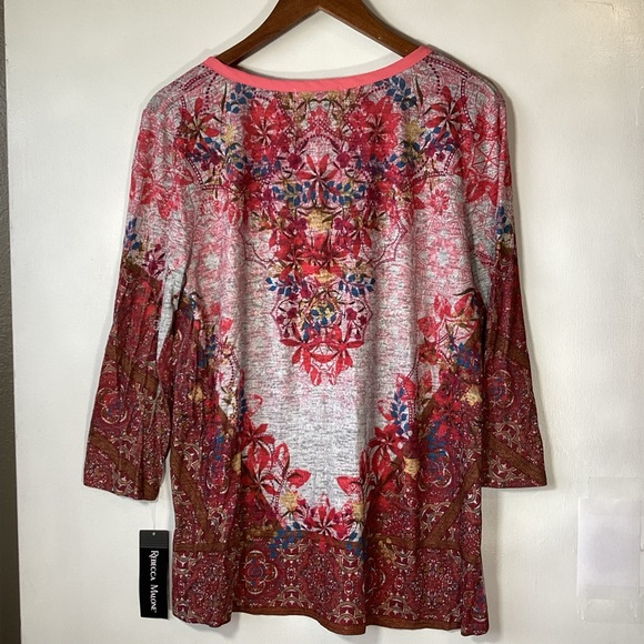 Rebecca Malone Hi-Low Pull-Over Blouse Size Large NWT - Picture 5 of 10